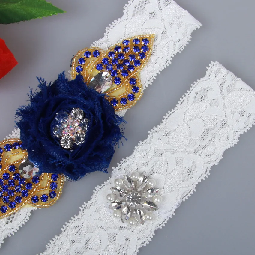 Buy Navy Blue And Ivory Bridal Garter Belt Wedding