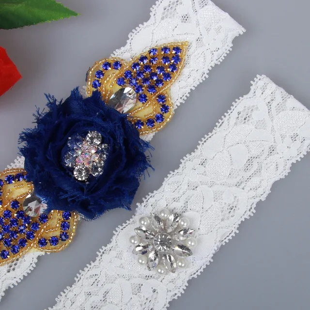 Buy Navy Blue And Ivory Bridal Garter Belt Wedding Garter Vintage Lace Luxury
