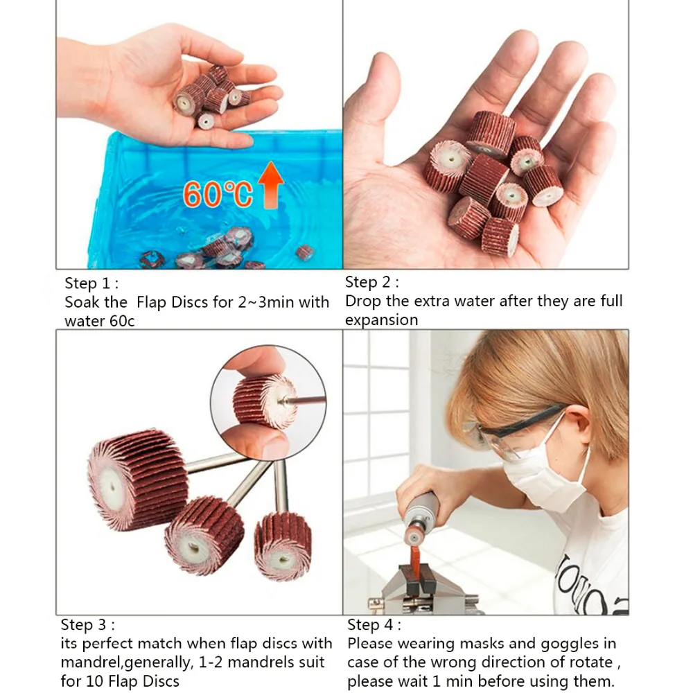 10pcs+1 10 12mm Sanding Flap Disc Grinding Flap Wheels Brush Sand