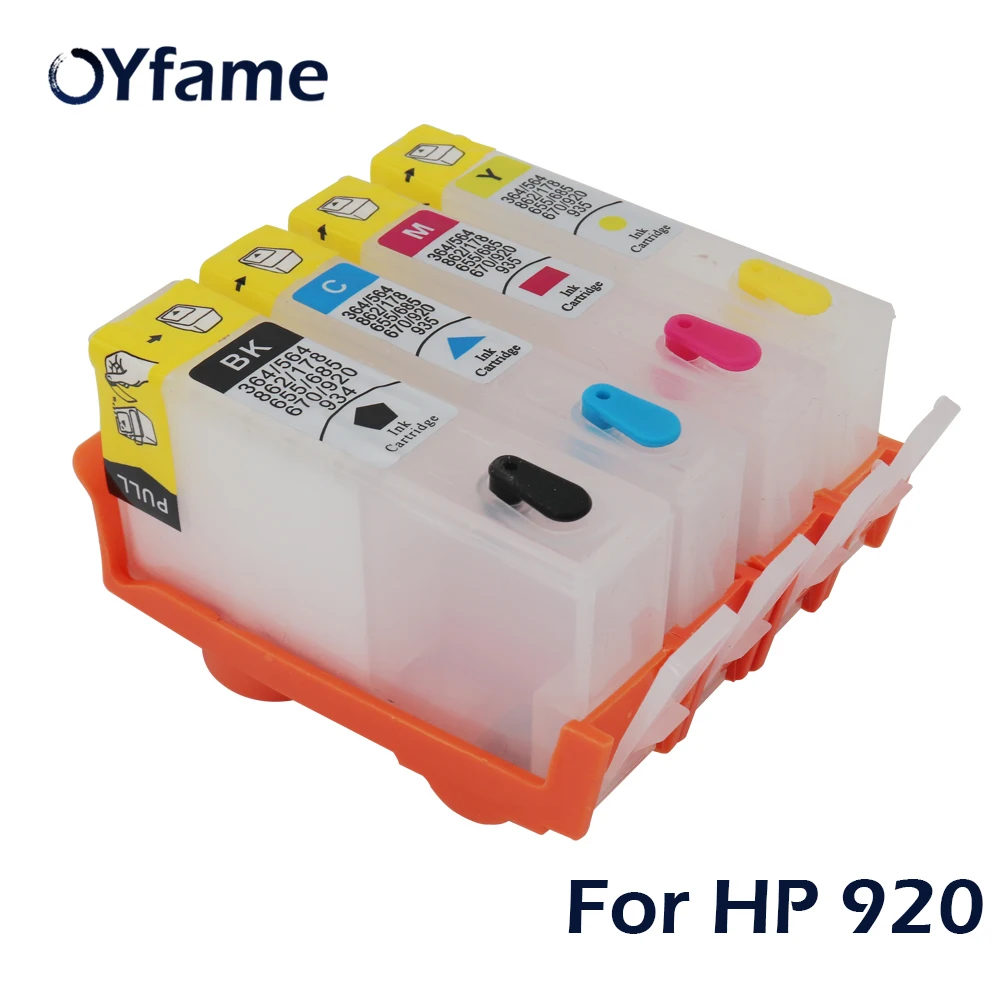 OYfame 4 шт. 920 920XL чернильный картридж пополнения чернил kitfor HP для 6000 6500 6500A 7000 7500