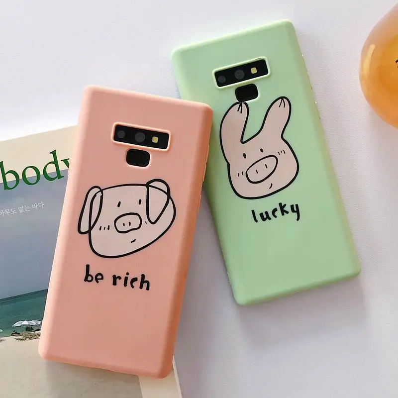 

Lovely Pig Kids Case for Samsung Galaxy S10 S9 S8 Plus S10E Note 8 9 Case Shockproof Soft TPU Silicone Back Cover Capa Note9