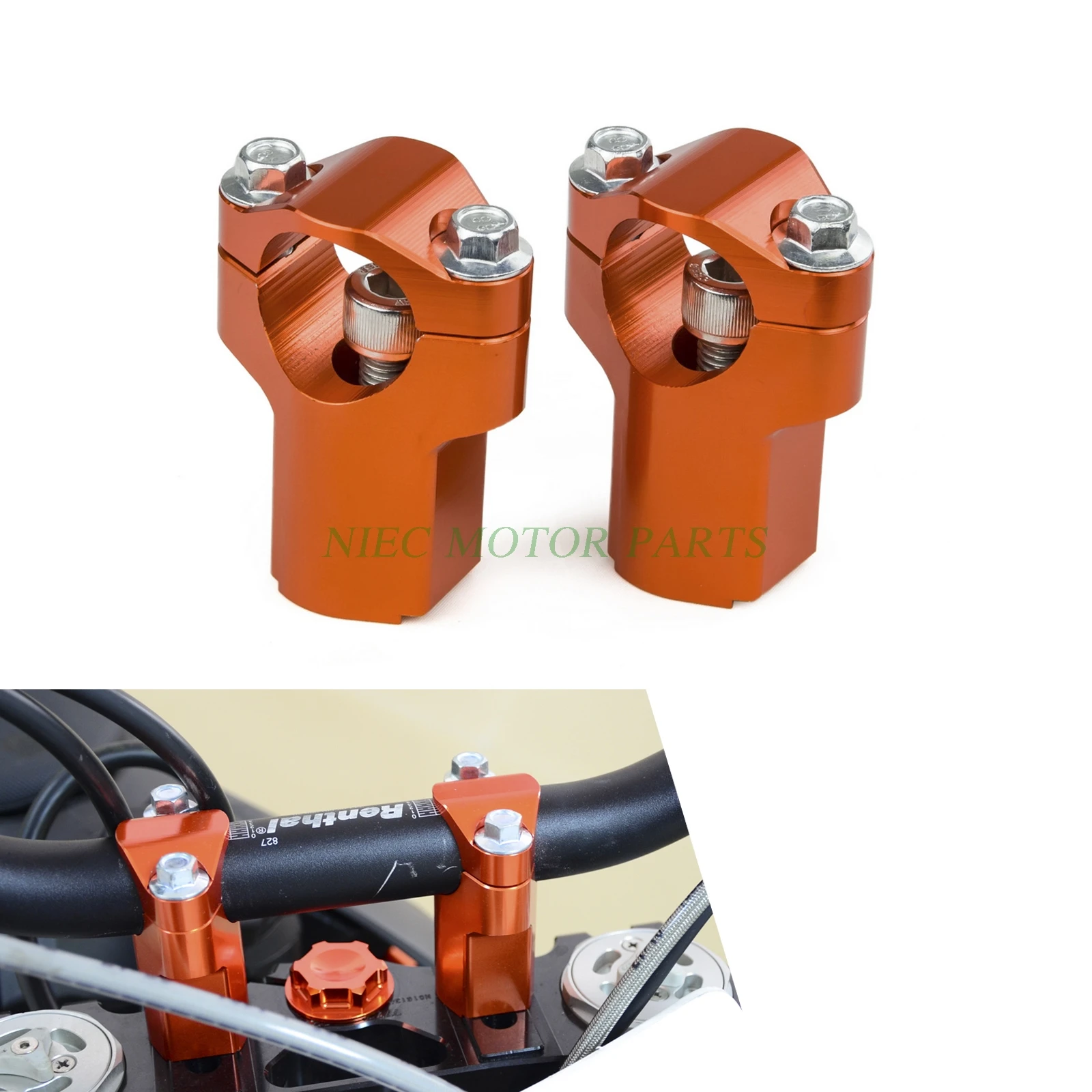 NICECNC Handlebar Support Mounts Clamp Riser 52mm Height For KTM 690 Enduro SMC/SMCR 1050 1190 1290 ADVENTURE/R/ABS