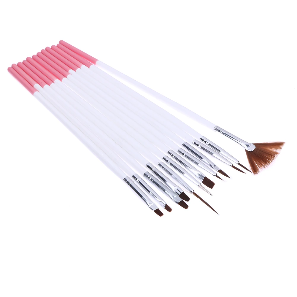 

Nail Art Brushes Set 12pcs White Decorations Gel Painting Pen Nail Brush Professional Nail Equipment Drawing Nail Liner Tools