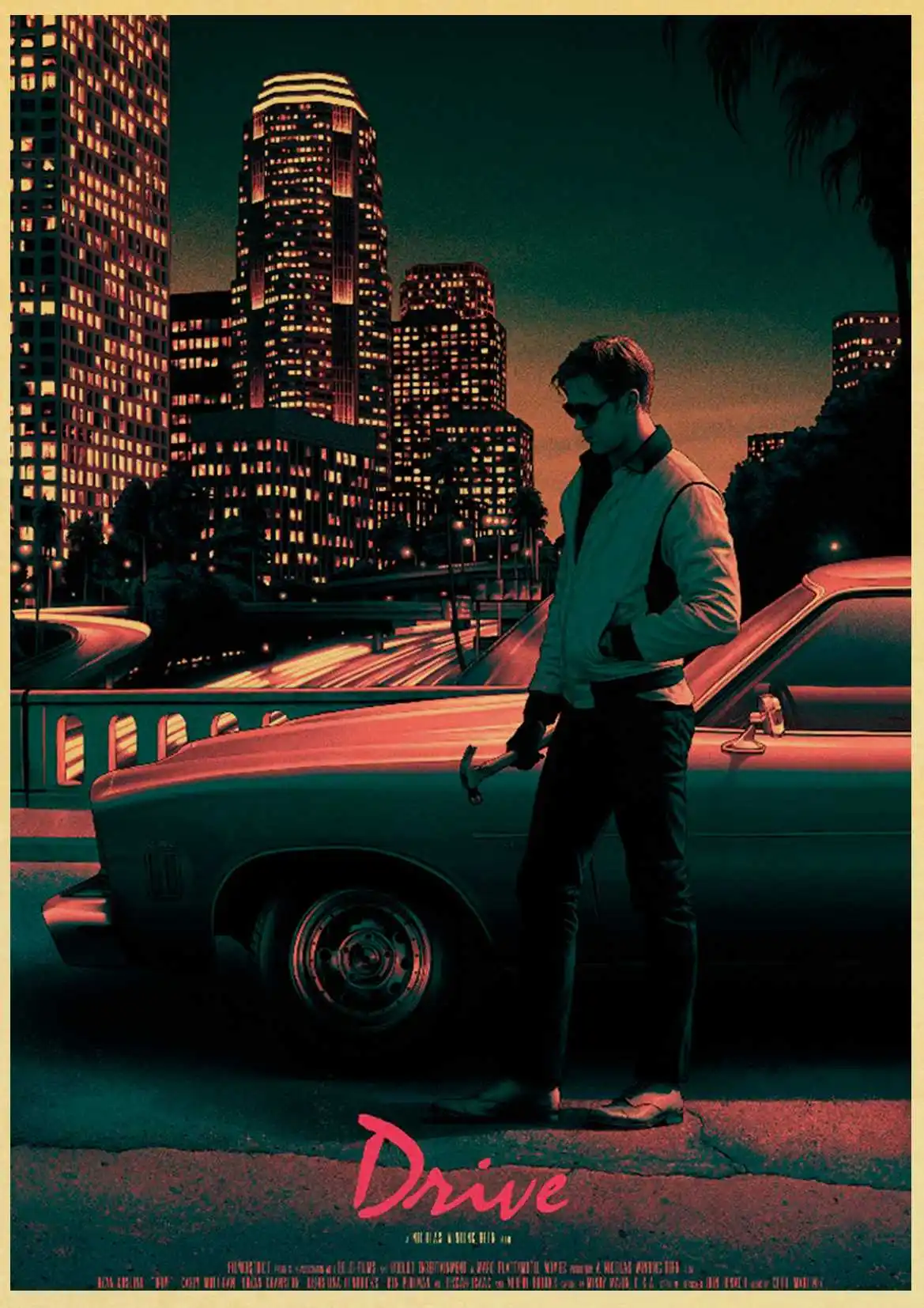 Ryan Gosling Classic Movie Drive Poster Vintage Wall Poster Home Room Study Wall Decor Kraft Paper Wall Pictire/Painting 