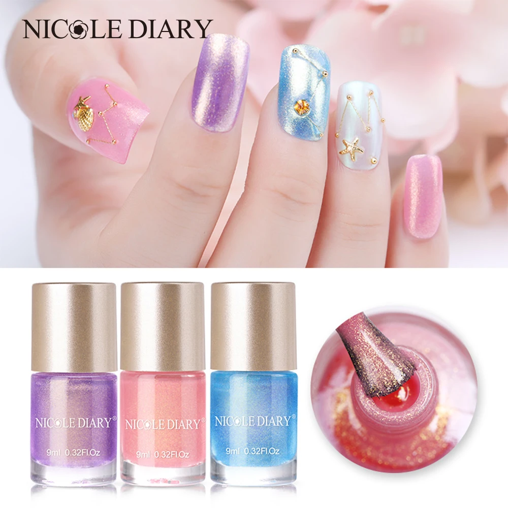 NICOLE DIARY 9 мл Лак для ногтей на водной основе жемчужный корпус серия Дизайн лак 10
