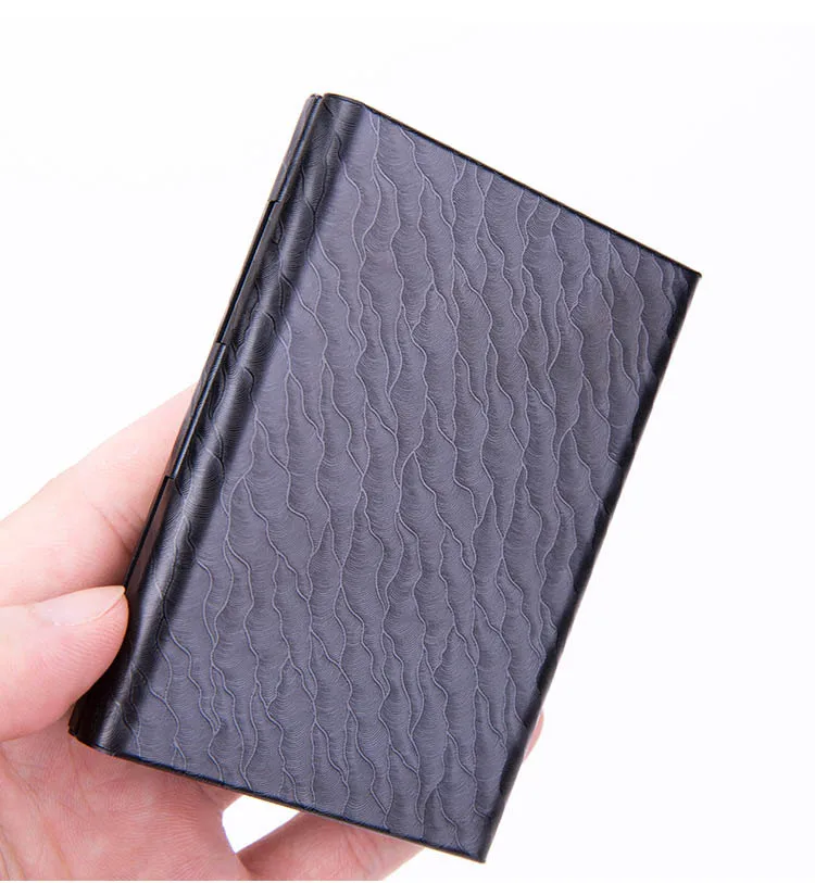 ZOVYVOL с защитой от RFID, для карт держатель кошелек для мужчин и женщин тонкий один ящик умный Алюминиевый металлический кошелек черный тонкий мини-кошелек