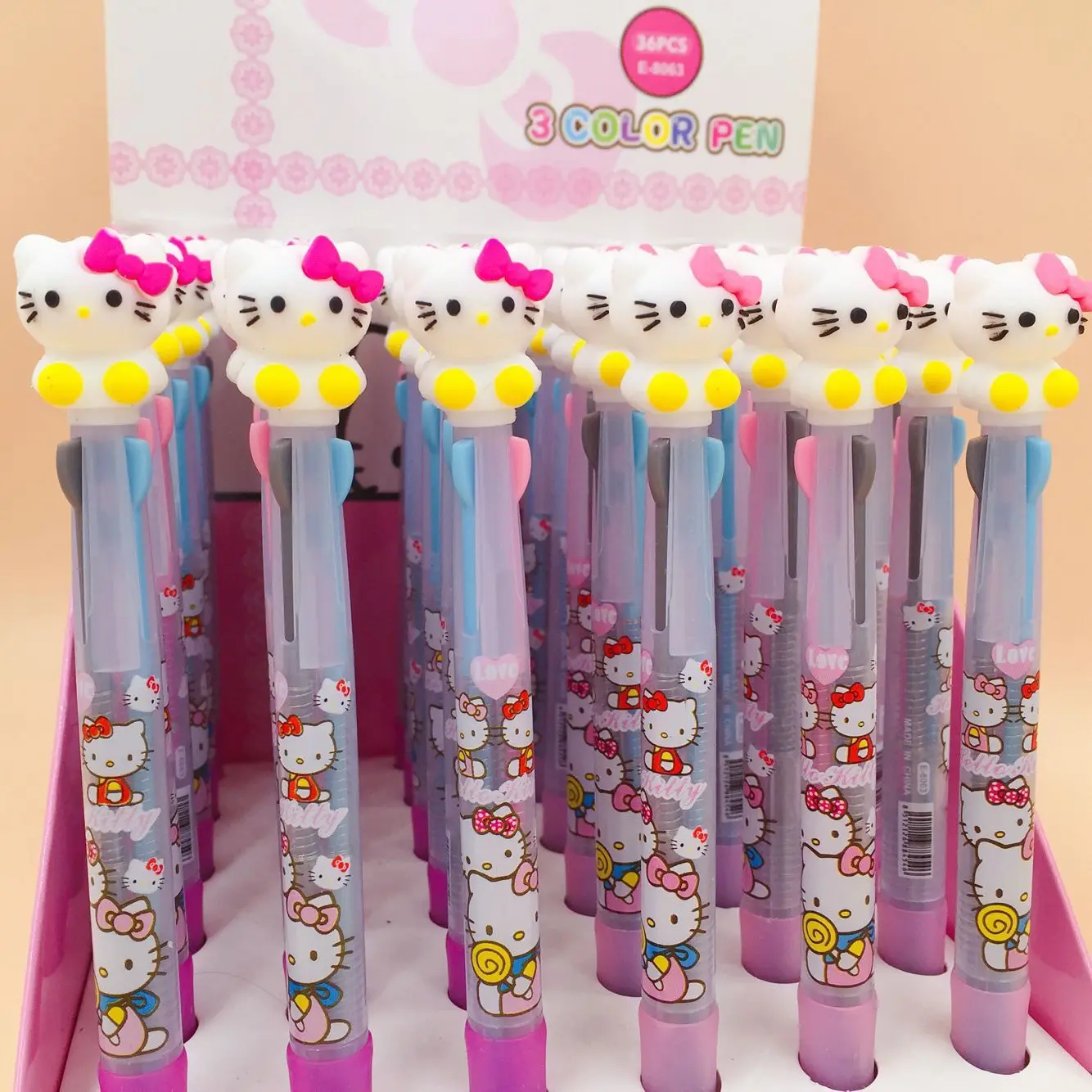 

2 pcs/lot Hello Kitty Cartoon 3 Colors Chunky Ballpoint Pen School Office Supply Gift Stationery Papelaria Escolar