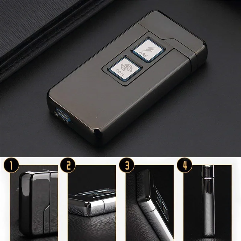 Катушка Зажигалка USB с дугой смарт электрические зажигалки двойного назначения