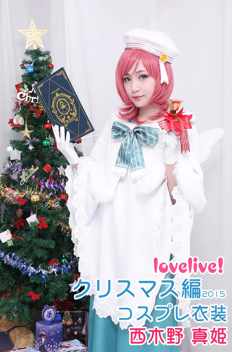 Love Live!Christmas Xmas Nishikino Maki COSplay Costume Cape Suit Dress Outfit
