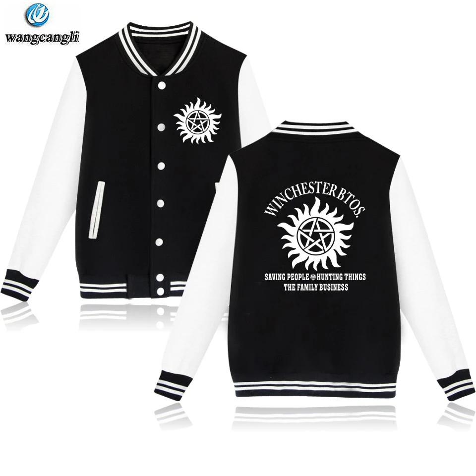 Supernatural Baseball Jackets Bomber Jacket Men Women Unisex Sweatshirt Winchester Brothers Casual Hoodies Uniform Outwear Coat Supernatural Baseball Jackets Bomber Jacket Men Women Unisex Sweatshirt Winchester Brothers Casual Hoodies Uniform Outwear Coat