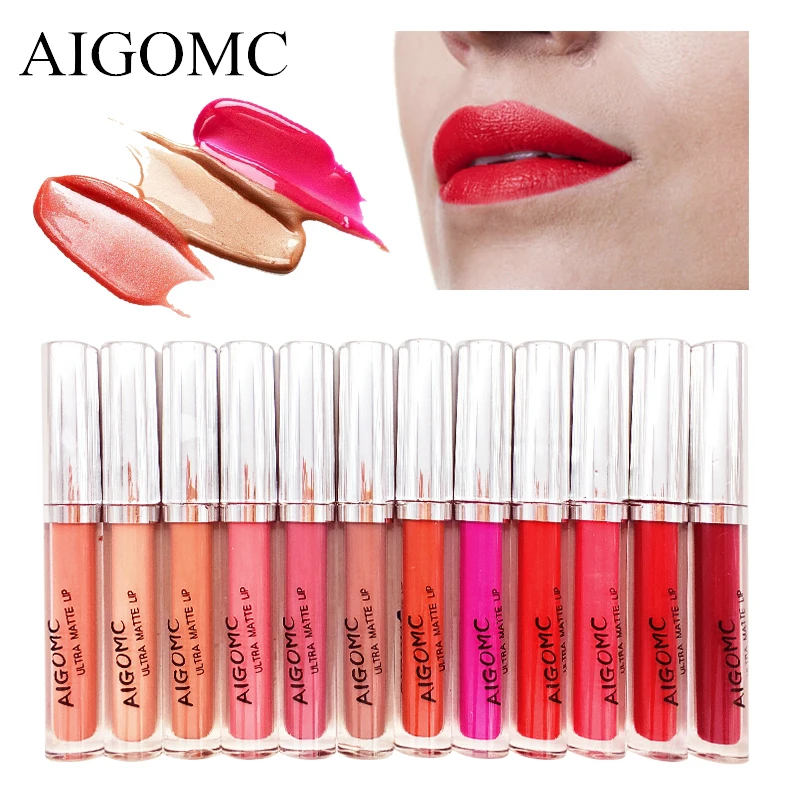 

12 Color Cosmetics Non-stickup Dry Matte Lip Gloss Creamy Nutritious Hydrating Easy To Wear Long Lasting Liquid Make-upLipstick