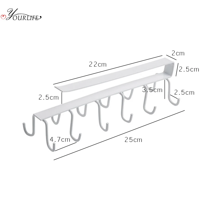 OYOURLIFE Творческий двухрядный для вывешивания на шкаф крючок стойка кухонные столовые приборы чашка держатель для мелочей полка органайзер для кухонных принадлежностей