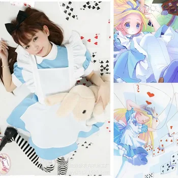 

Hot Sale Alice in Wonderland Costume Lolita Dress Maid Cosplay Fantasia Carnival Halloween Costumes for Women S-3XL