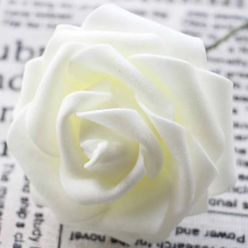 Искусственные розы для свадебного букета, девичник, девичник, вечерние, Юбилейный стол, украшение торта - Цвет: white
