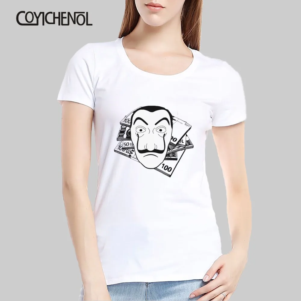 

La casa de papel oversize customize print tshirt woman casual couple tee large size solid color top o-neck summer regular tshirt