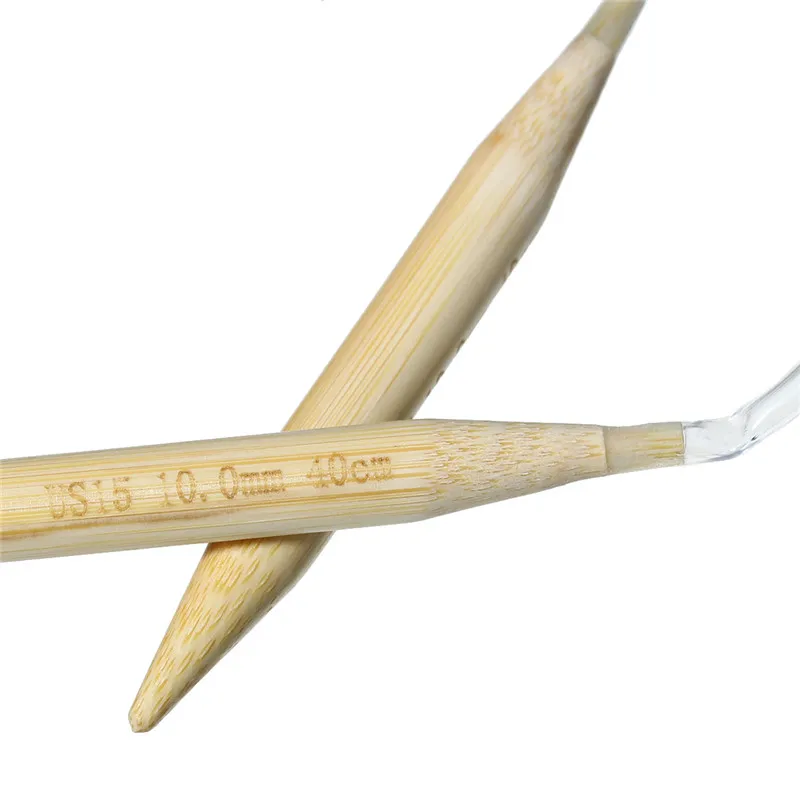 DoreenBeads бамбуковые круговые спицы прозрачные трубки крючком Крючки свитер иглы большой размер 10 мм 40 см длиной, 1 шт