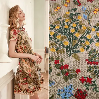

flowers embroidered lace fabric for wedding dress,women party dress lace clothing,african embroidery mesh lace tissu DIY sewing