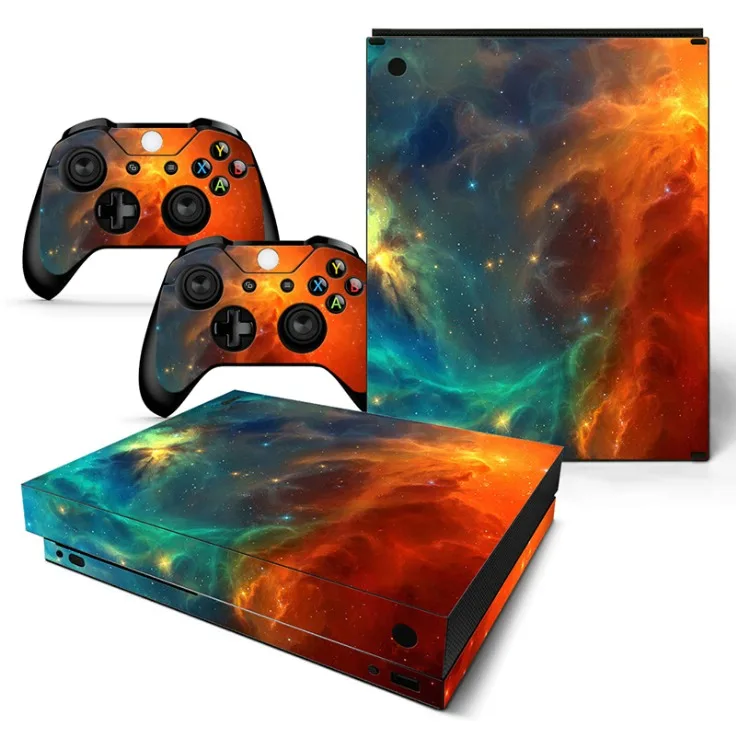 Star Sky Водонепроницаемая наклейка 2 контроллера и наклейка на консоль для Xbox One X Skins весь чехол - Цвет: TN-XboneX-0788