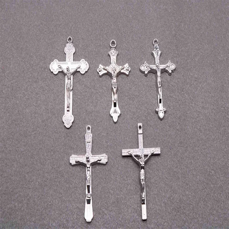 

Christian Rosary Universal Jesus Cross Jewelry Medal. Religious Christ Cross Pendant Cross Center Medal 10 Pieces