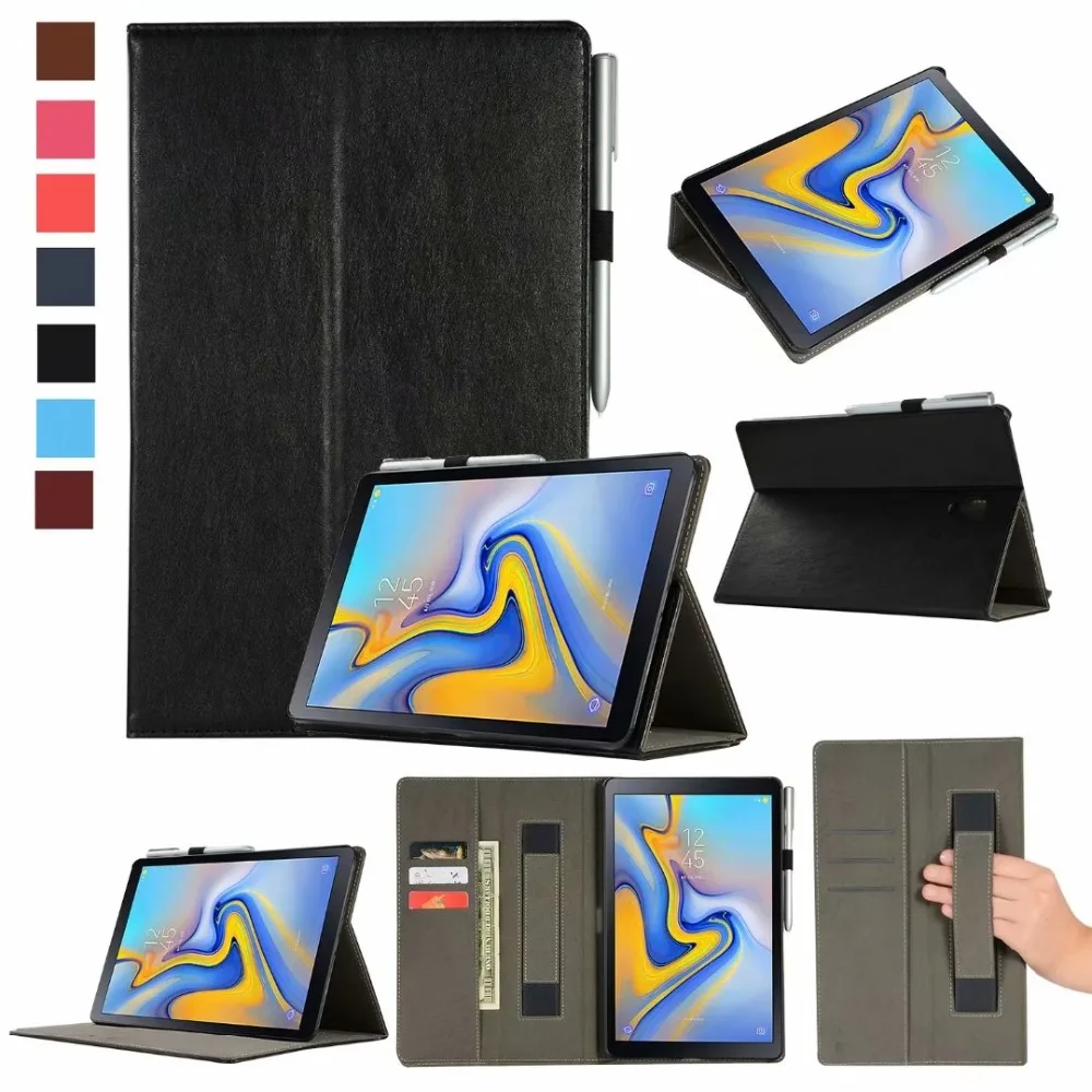 

PU Leather Smart Sleep Awake Pencil Holder Case For Samsung Galaxy Tab A A2 10.5 2018 T590 T595 SM-T590 SM-T595 Cover Funda Case