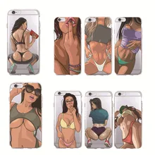

Sexy Girls Print Cartoon Design Soft TPU Silicone Coque Cover Phone Cases for Iphone 5 7 6 6S 8 Plus 5S SE X