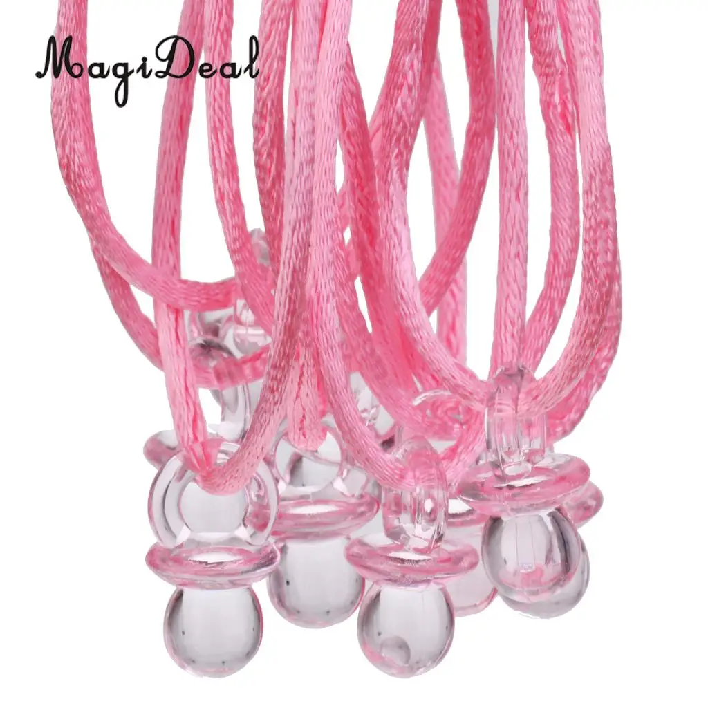 10pcs Large Pacifier Necklaces Game Prizes Gifts Baby Shower Favors Pink 