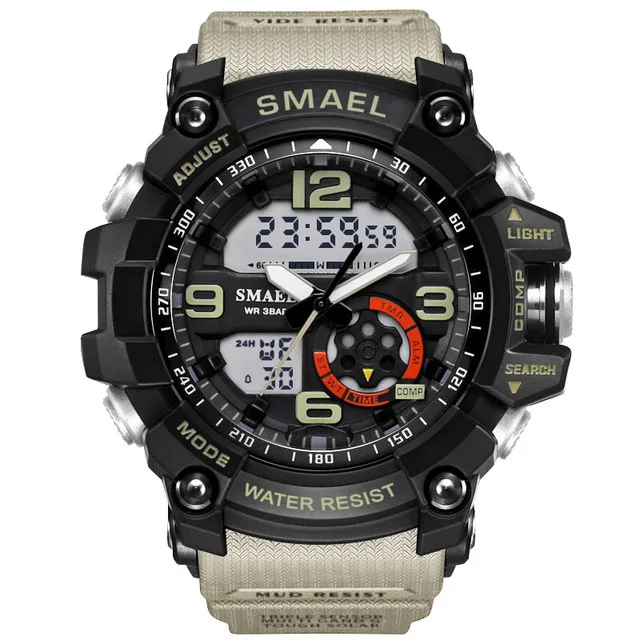 Smael Watch Sport Men's Wristwatch LED Digital Clock Waterproof Dual Time Wristwatch Military Watch 1617 Mens Watches Military Smael Watch Sport Men's Wristwatch LED Digital Clock Waterproof Dual Time Wristwatch Military Watch 1617 Mens Watches Military
