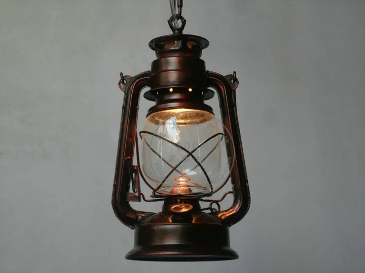 

3PCS Kerosene lamp single head pendant lights personalized glass + iron bar restaurant study courtyard pendant lamps ZA