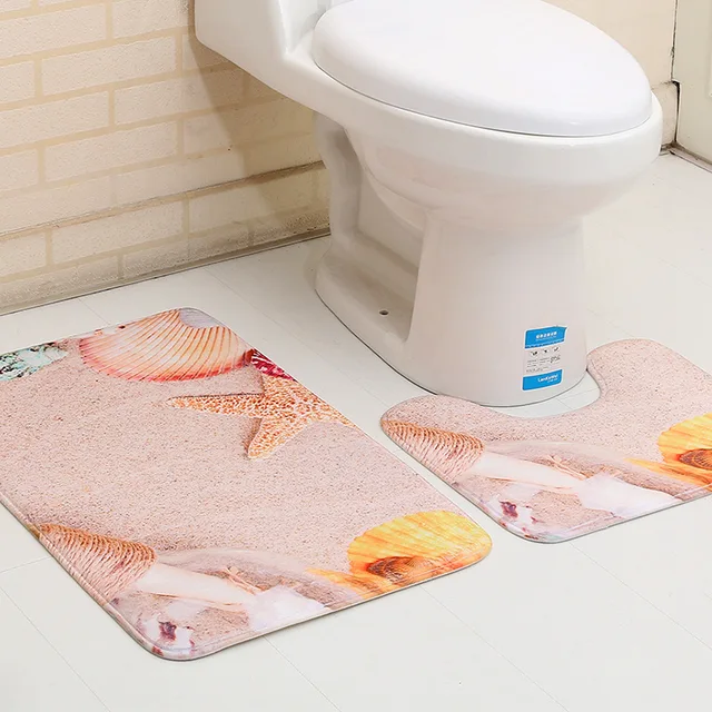 2pcs Set Anti Slip Bath Rugs Washable Bathroom Floor Mat Non 2pcs Set Anti Slip Bath Rugs Washable Bathroom Floor Mat Non
