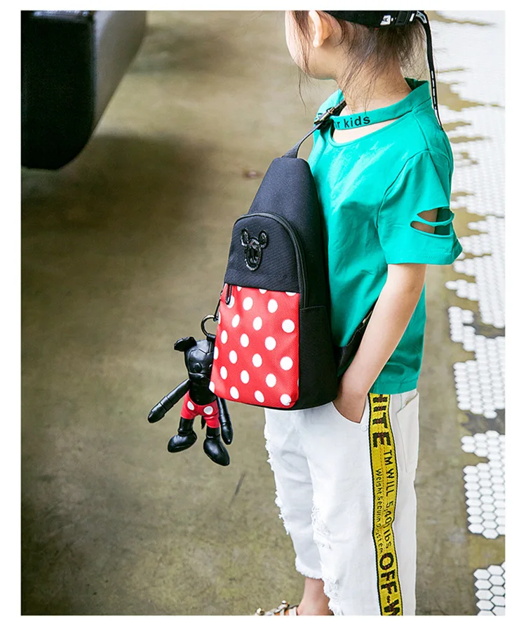 Дисней Микки Минни детская мини-сумка мальчик девочка мультфильм кукла сумка на плечо дорожная сумка для хранения груди