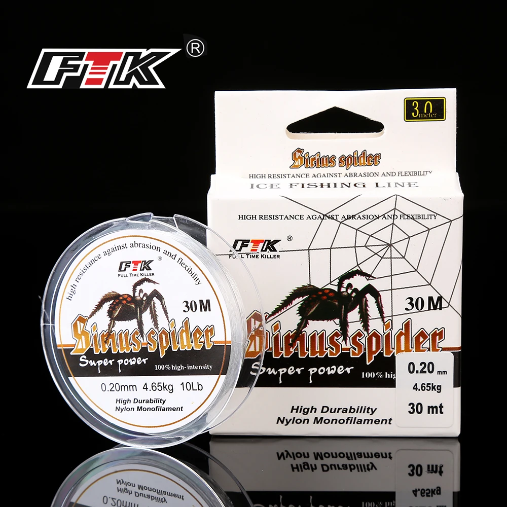

FTK Ice Fishing Line Nylon Lines 30M DIA/MM 0.08mm-0.25mm 2.9-12.5LB 1.3-5.7kg for Winter