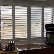 Оптовые индивидуальные внутренние плантации деревянные окна затвора