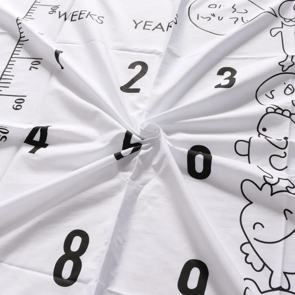 Little Pear Baby Milestone Blanket - Gender Neutral Monthly Growth Photo Prop (42"x36", Black & White)