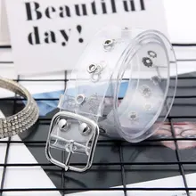 Новинка, прозрачный пояс, полимерный пластиковый ремень, Женская круглая пряжка, пряжка, ремень, модный, подходит ко всему, повседневные аксессуары