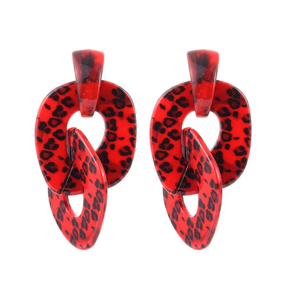 FishSheep эффектный Леопардовый цвет, акриловый серьги-капли ZA для женщин геометрические винтажные большие длинные модные серьги с подвесками ювелирные изделия - Окраска металла: Color D  as photo