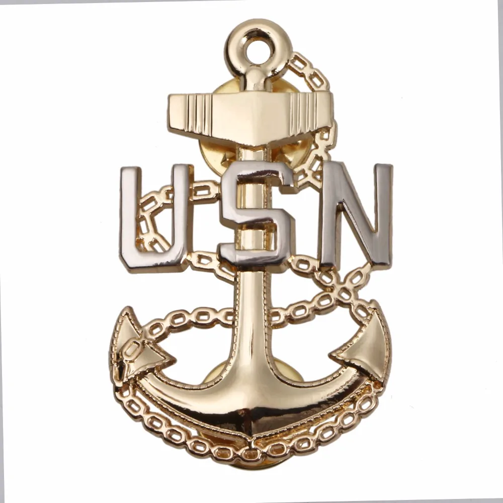 

WWII US UNITED STATES NAVY USN OFFICER LAPEL HAT PIN BADGE