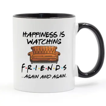 

Happiness is watching tv shows friends Coffee Mug Ceramic Cup 11oz
