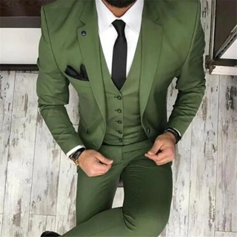 

Men Suits For Wedding (Jacket + Pant + Vest ) Latest Design Terno Masculino Groom Tailored Fashion Blazer costume homme mariage