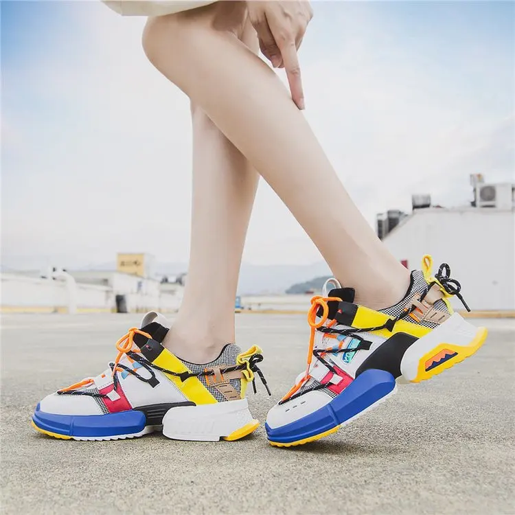 New Chunky Fashion Sneakers Platform Women Thick Sole Ladies Female Chunky Shoes Women Casual Vulcanize Platform Sneakers