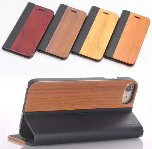 PU Leather With Wood Case For iPhone 11 Pro XS Max XR X 8 7 Plus SE Samsung Galaxy S20 Ultra S10e S10 Cover Shell Bag | Мобильные