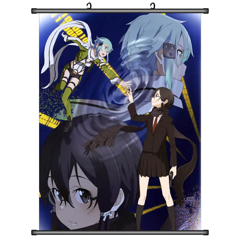 Sword Art Online: Asada Shino 60X80 см японский HD аниме постер тканевая картина баннерная