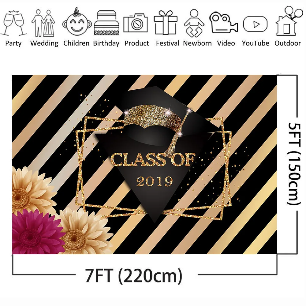 Neoback Class of 2019 фон для фотосъемки Выпускные вечерние декорации баннер поздравление