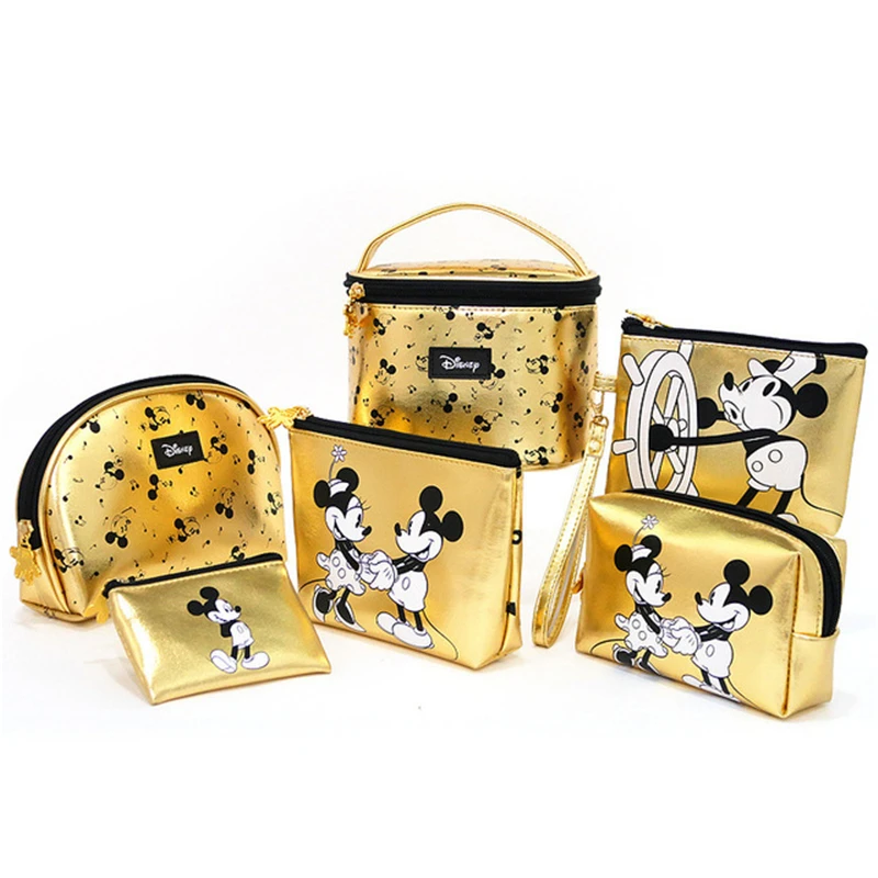 

Minnie Mouse Portable Cosmetic Make Up Bag Multi-purpose Storage Coin Golden Purse Handbag Organizer Pouch Makeup Bag Wash Bags