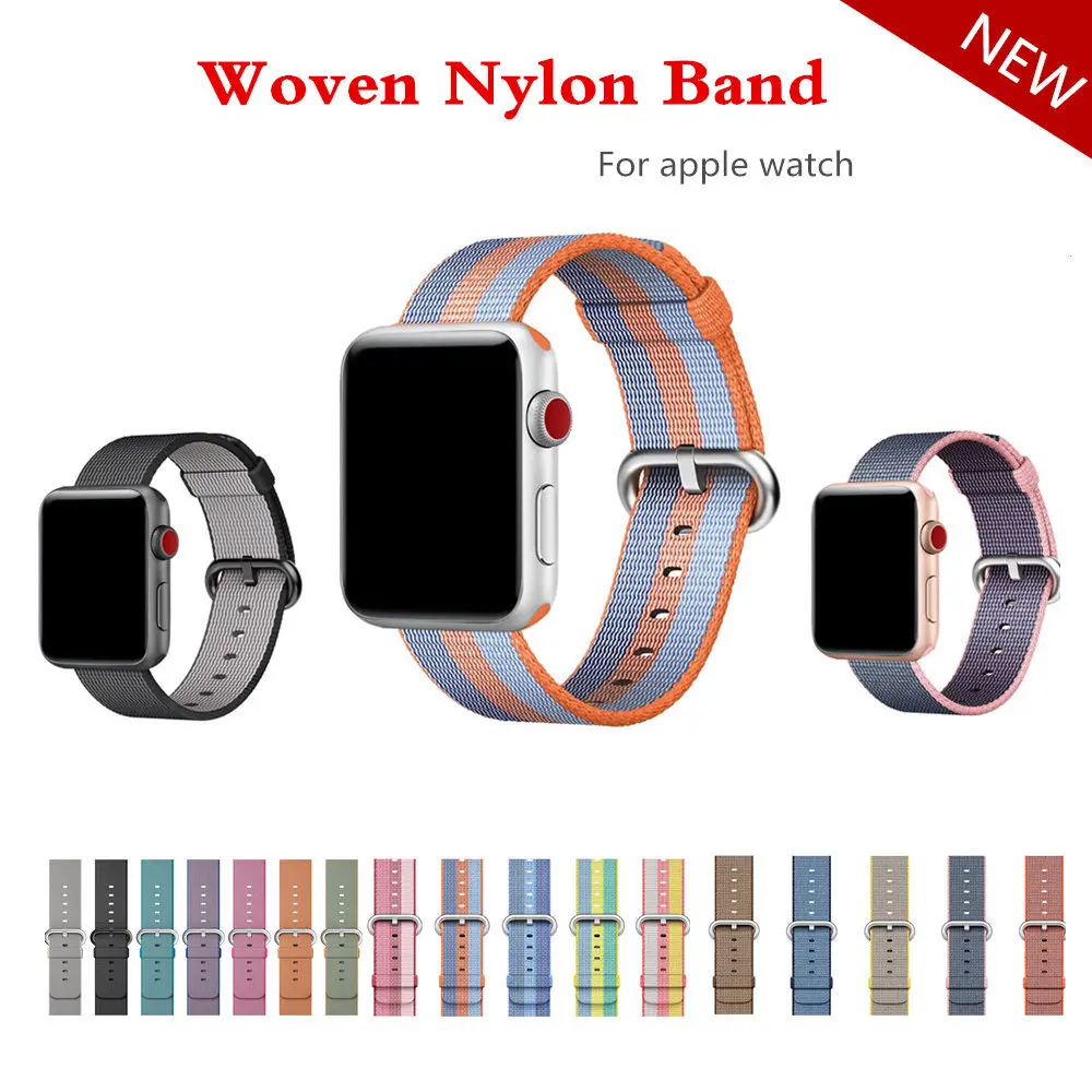 Buy Woven Nylon strap band For Apple Watch 42mm 38mm bracelet belt fabric like