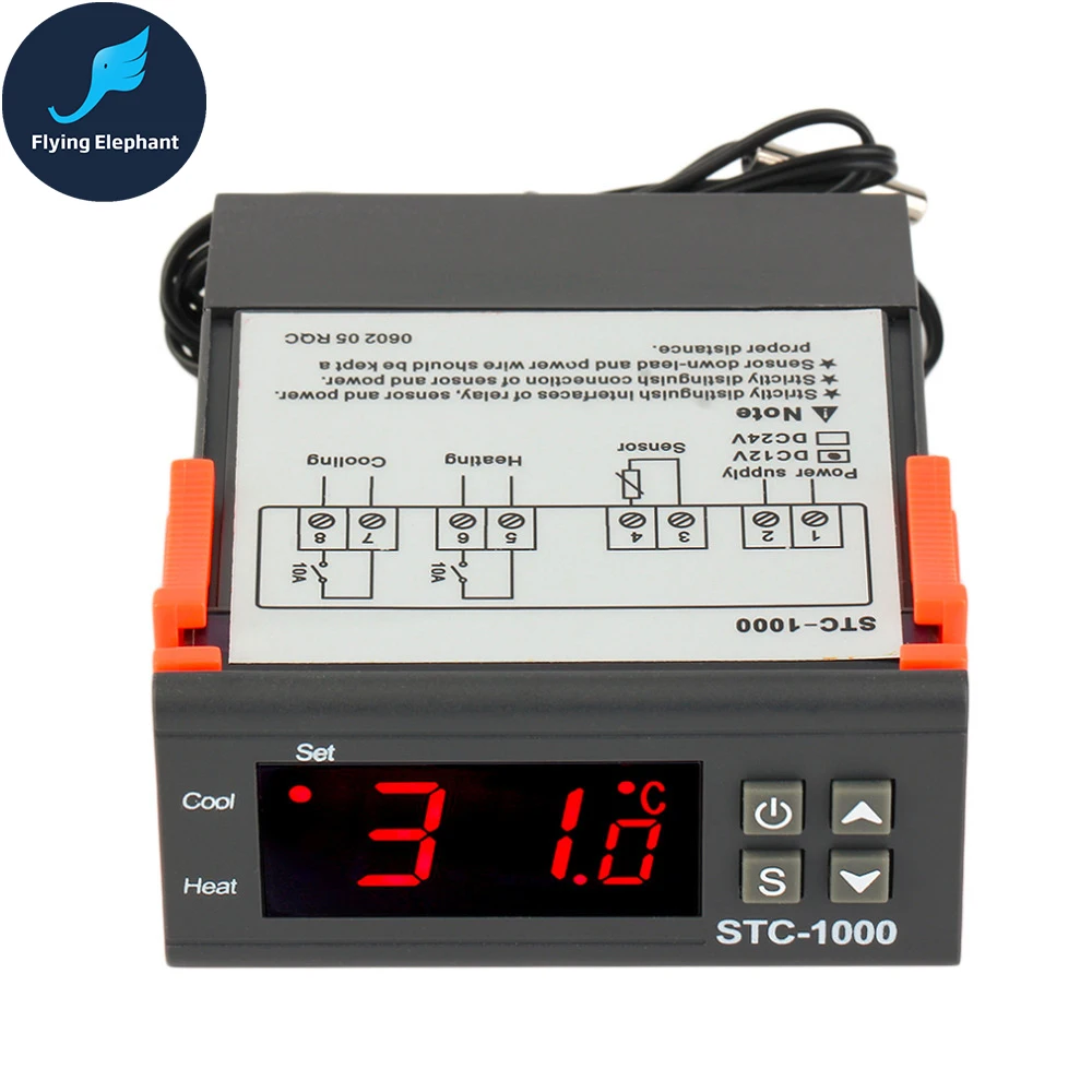 

stc 1000 Temperature Controller For Aquarium hatching machine 12V 24V Digital Two Relay Output LED 110V 220V Computer Switch