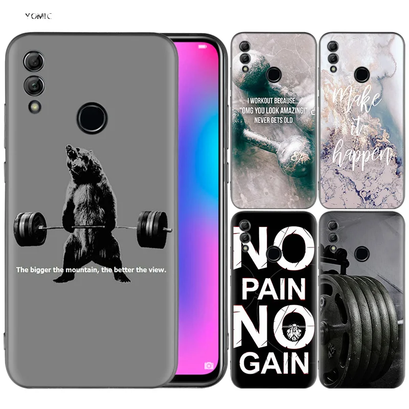 

Silicone Cover Case for Huawei Honor 10 9 Lite 8X 8C 8A Y6 Y7 Y9 7A Pro Prime 7C 2018 2019 V20 Bodybuilding Gym Fitness