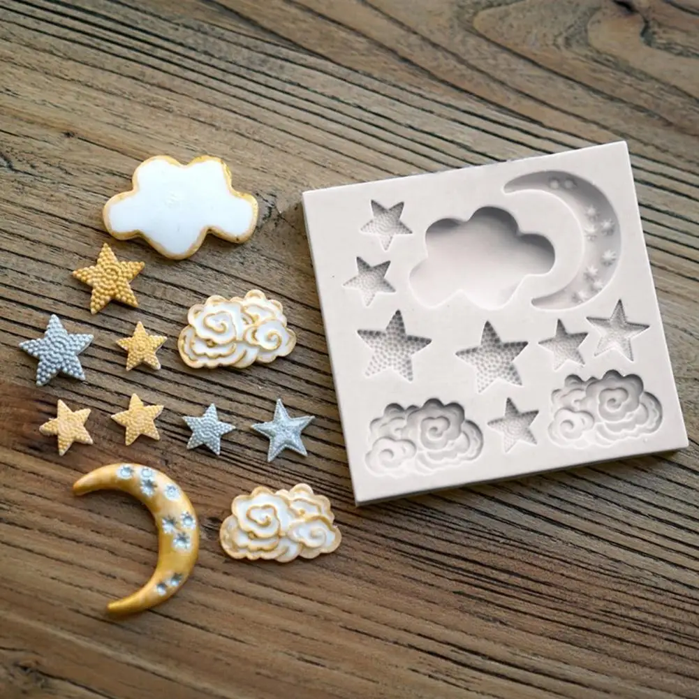 

Silicone Mold Moon Cloud Star Cake Decorating Chocolate Fondant Mould DIY Tool