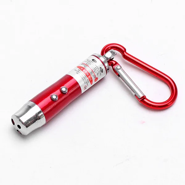 

1Pc LED Lazer 3 In 1 Mini white Laser Pointer 2 LED Flashlight UV Torch With Keychain