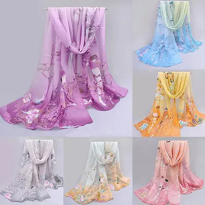

Fashion Chiffon Women Scarf Neck Shawl Scarf Scarves Wrap Stole Warm Gift 160cm*50cm spring and autumn