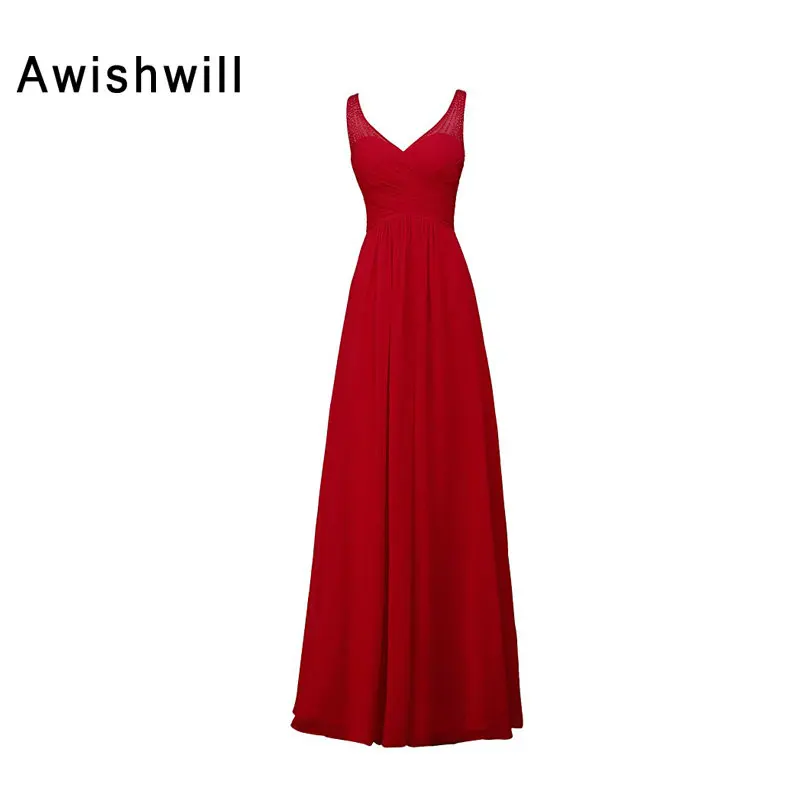 vestido longo simples vermelho